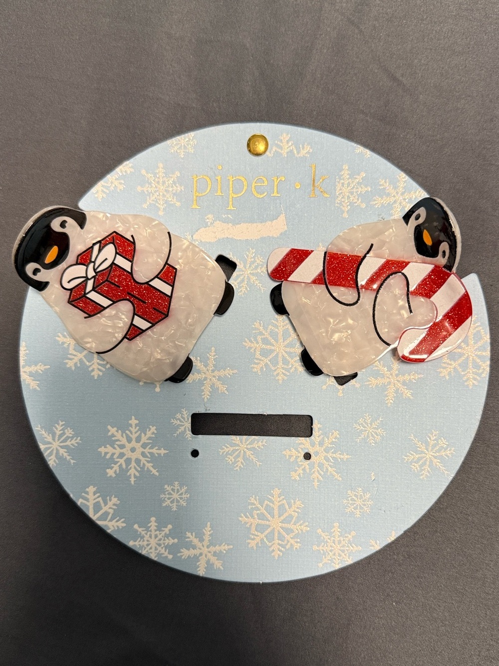 piper•k Holiday Penguin Hair Clips - 2 Clips Only